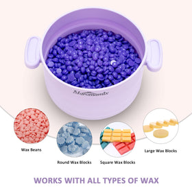 Maromamix natural-ingredient wax beads offering gentle, irritation-free waxing.
