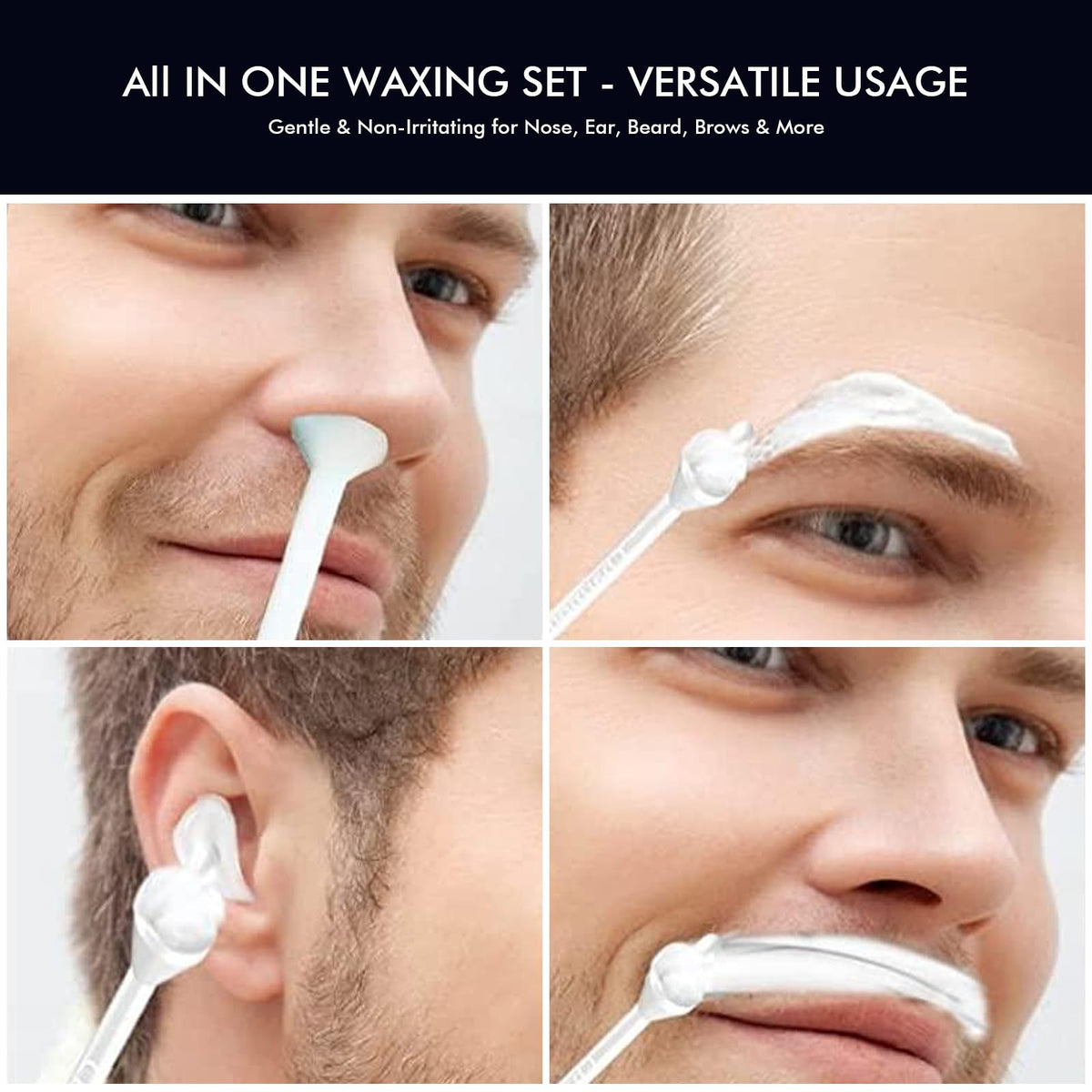 Maromamix nose-ear-trimmer-applicators enable clean shaping of eyebrows and beard lines