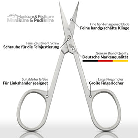 MarQus curved-tip scissors for precise grooming in nails and cuticles