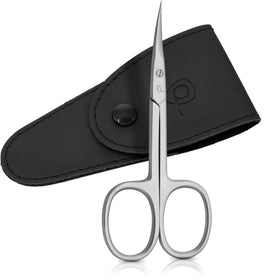 MarQus curved cuticle scissors closeup showing ultra sharp edge for precise trimming