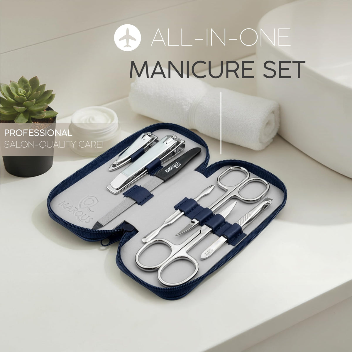 MarQus fingernail clippers with polished finish for precise trimming.