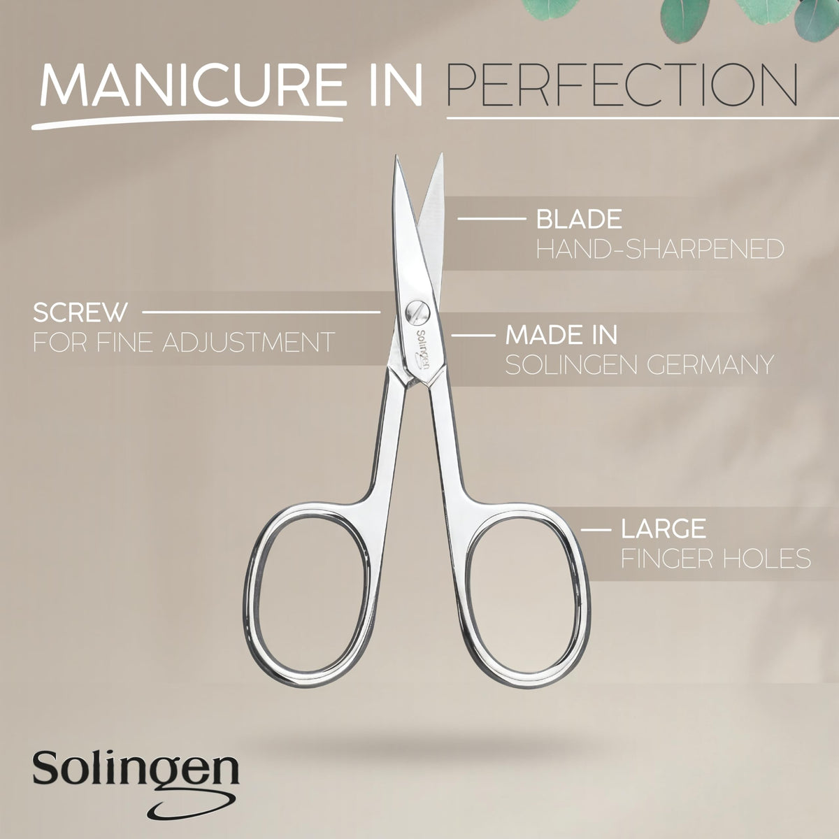 MarQus Solingen nail scissors case-open view for storage and travel.