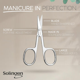 MarQus Solingen nail scissors case-open view for storage and travel.