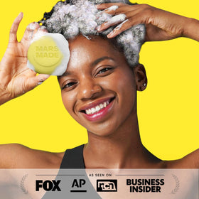 Mars Made Beer Yeast Shampoo Bar bottle-free packaging supports sustainability.