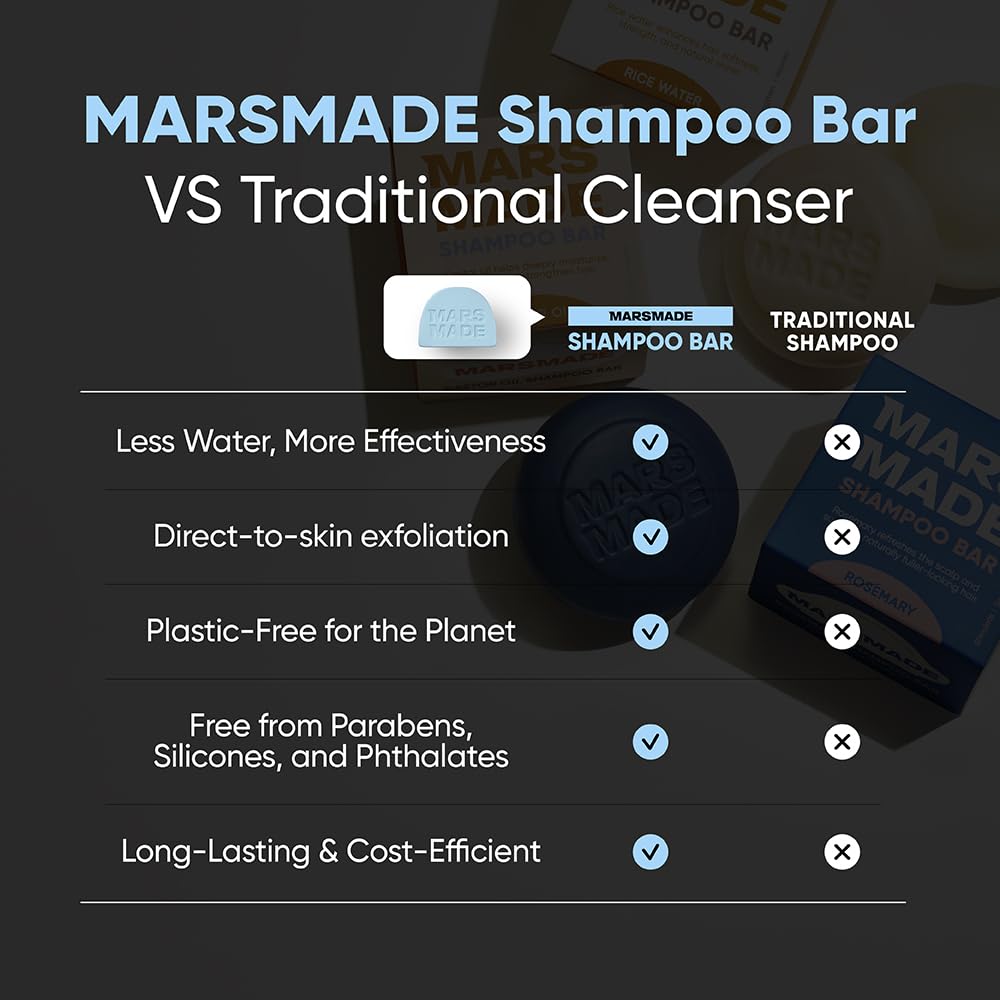 MARS MADE Rosemary Conditioner Bar into hair for smoother, more manageable strands.