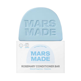 MARS MADE Rosemary Conditioner Bar packaging close-up, eco-friendly zero-waste design.