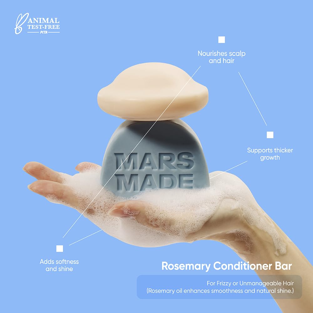 MARS MADE Rosemary Conditioner Bar solid state, travel-friendly conditioning option.
