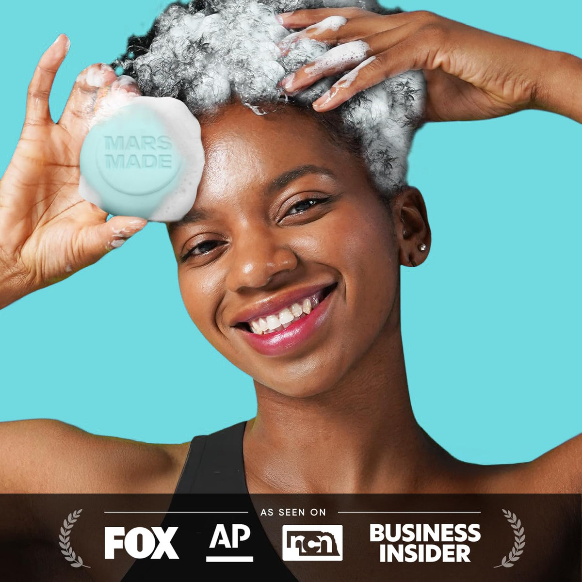 Mars Made Sea Salt Shampoo Bar bergamot fragrance adds spa-like scent during wash.