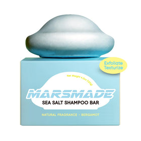 Mars Made Sea Salt Shampoo Bar wet-lather demonstrates rich foam for voluminous waves.