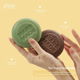 Mars Made Tea Tree Shampoo Bar 2.0 foamy lather with refreshing scalp tingle.