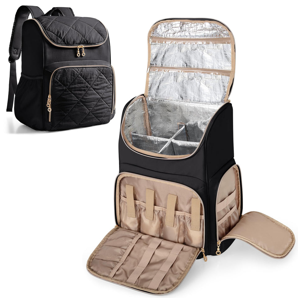 Marscamd insulated hairstylist travel bag main compartment keeps large tools organized