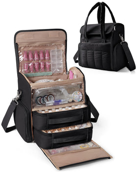 Marscamd nail polish organizer bag shows 70-bottle capacity for salons or home use