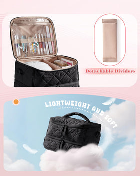 Bottom dividers in Marscamd organizer securing bottles during travel