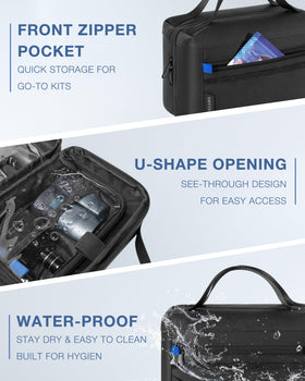 Marscamd Toiletry Bag outside zip pocket provides quick access to essentials