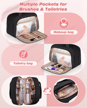 Marscamd interior mesh pockets organize cosmetics and toiletries