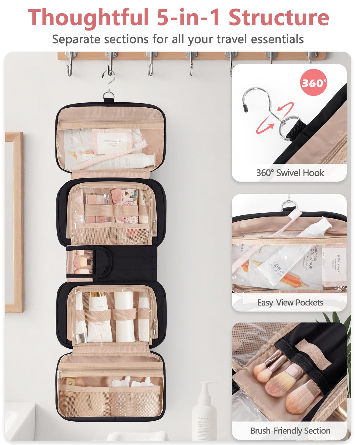 Marscamd bag opened flat showing organized compartments for easy packing