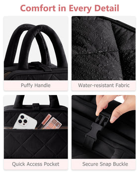 Soft padded handle provides comfortable carrying when full