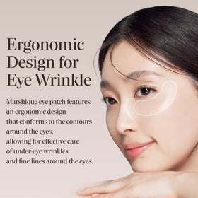 Marshique hydrogel under-eye patches in use for daily self-care.