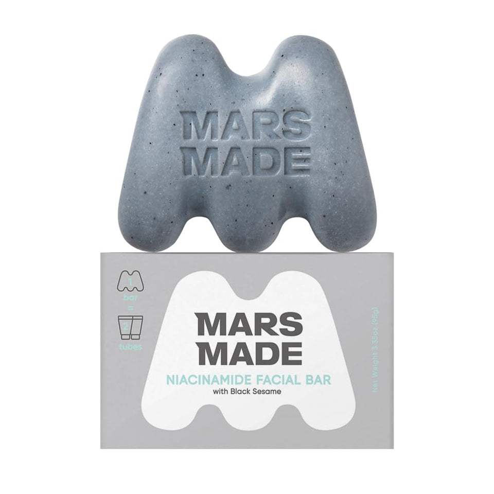 MARS MADE Niacinamide Bar with Black Sesame being poured for a smooth cleanse