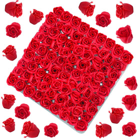 Marsrut 81Pcs bath soap rose flower—festive display and fragrance.