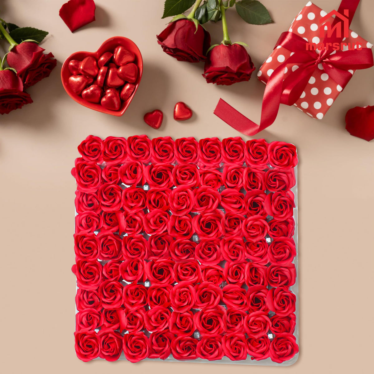 Marsrut Valentines day rose soap set—elegant gift idea.