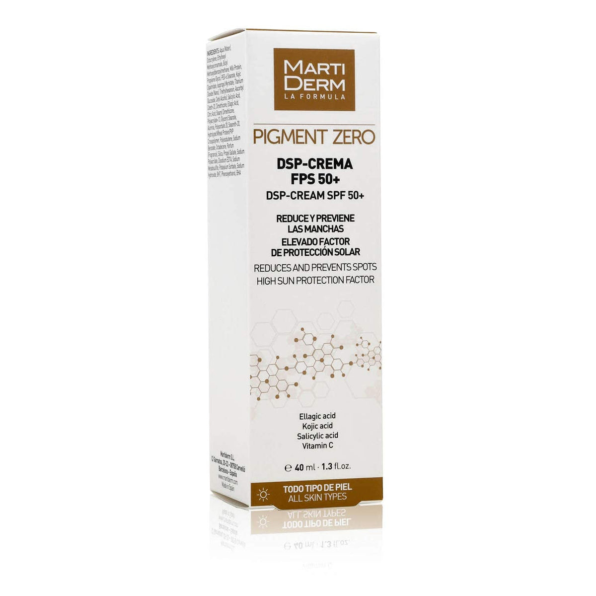 Martiderm Brightening Cream SPF 50+ tube ideal for on-the-go skincare.