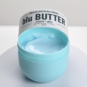 Martinni Brazilian Bum Cream jar closeup reveals rich texture for moisturization