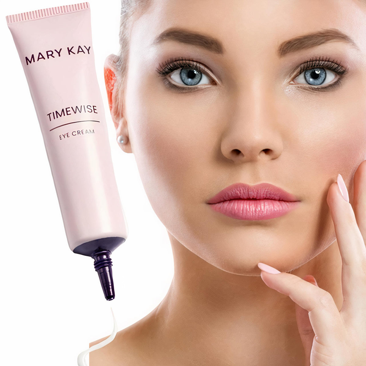 Mary Kay Eye Cream bottle close-up displaying rich hydration for the under-eye area.