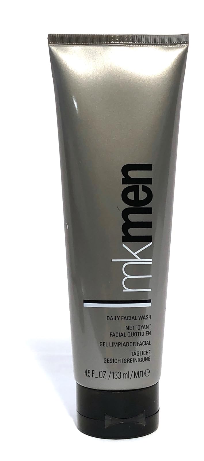 Mary Kay MK Men Daily Facial Wash bottle with lather demonstrates easy daily cleansing.