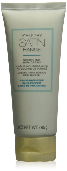 Mary Kay Satin Hands Nourishing Shea Cream jar close-up highlighting rich hydration