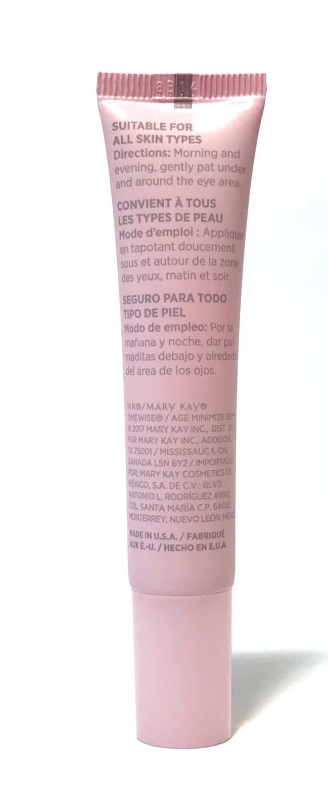 Mary Kay TimeWise 3D Eye Cream close-up shows gentle, fast absorption around the delicate eye area.