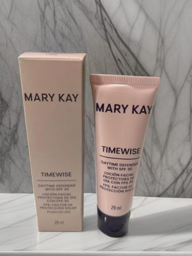 Applying Mary Kay TimeWise Daytime lotion creates a dewy, nourished look