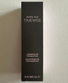 Close-up texture of Mary Kay TimeWise Luminous 3D Foundation on skin, even-toned.