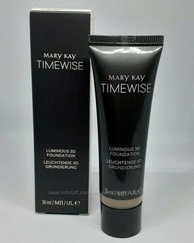 Mary Kay TimeWise Luminous 3D Foundation Ivory C100 swatches blending smoothly.
