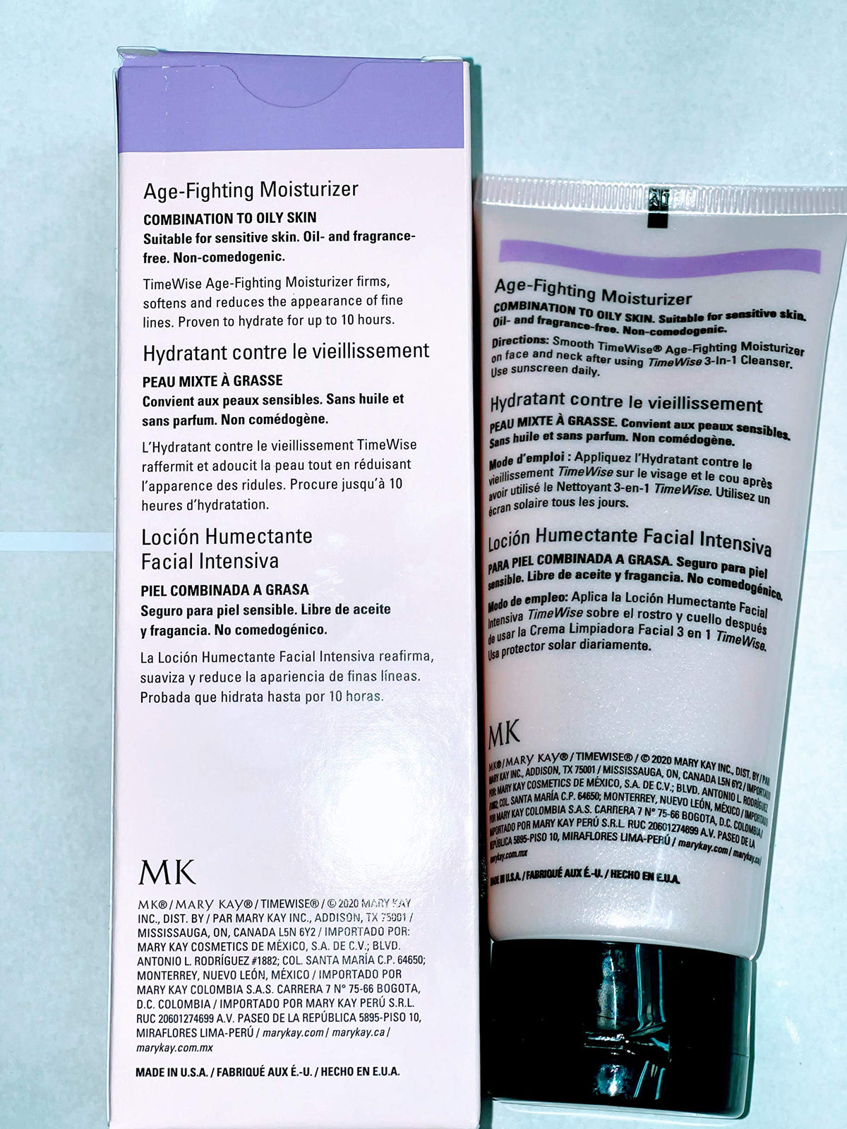 Mary Kay TimeWise Moisturizer applied to the face for lightweight hydration.