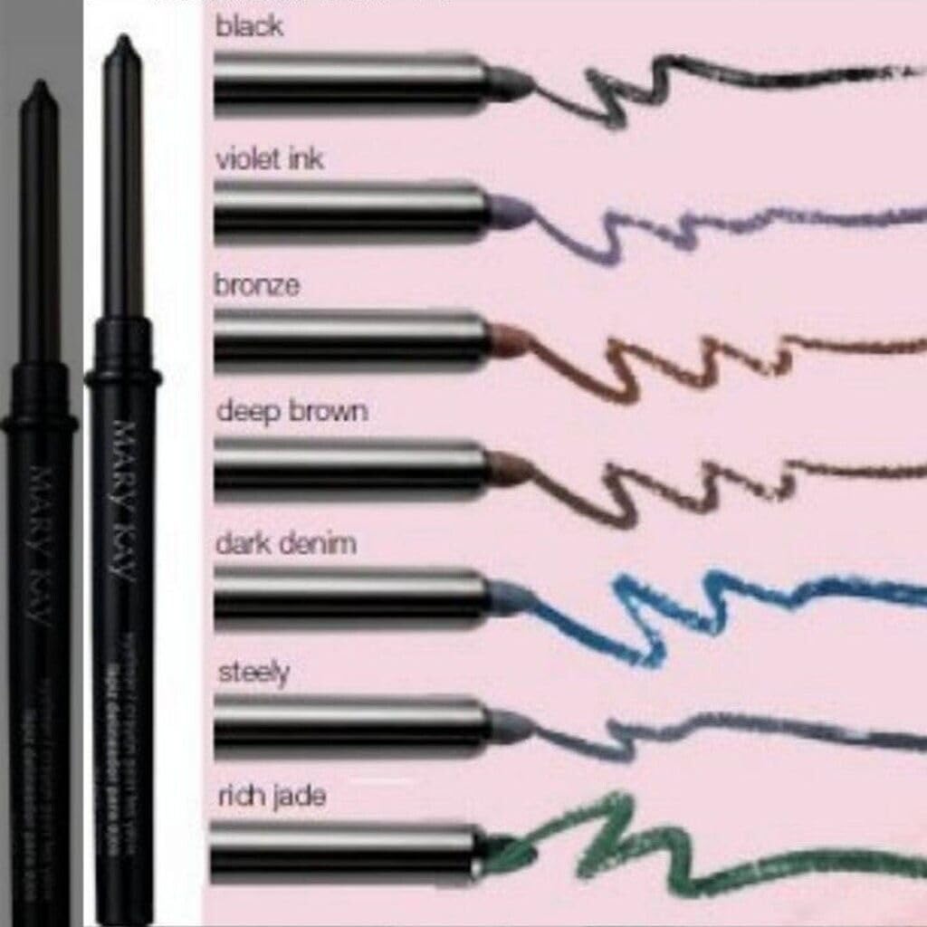 Mary Kay Waterproof Brown Eyeliner pencil for smudge-proof, all-day definition.