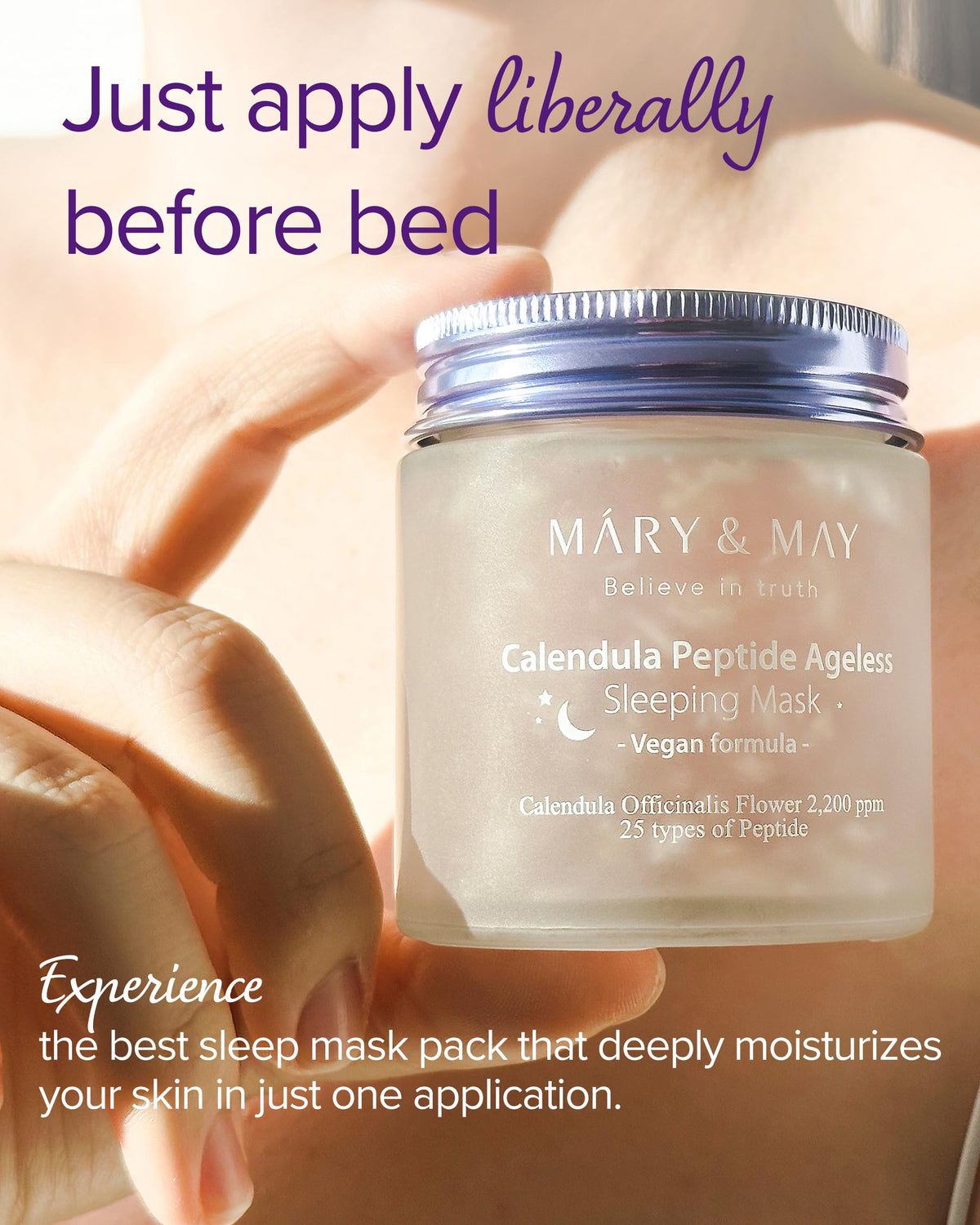 Mary&May ceramide and hyaluronic acid panel emphasizes barrier support and moisture retention.