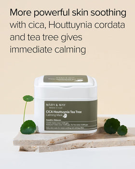 Close-up of cica and houttuynia ingredients for targeted soothing.