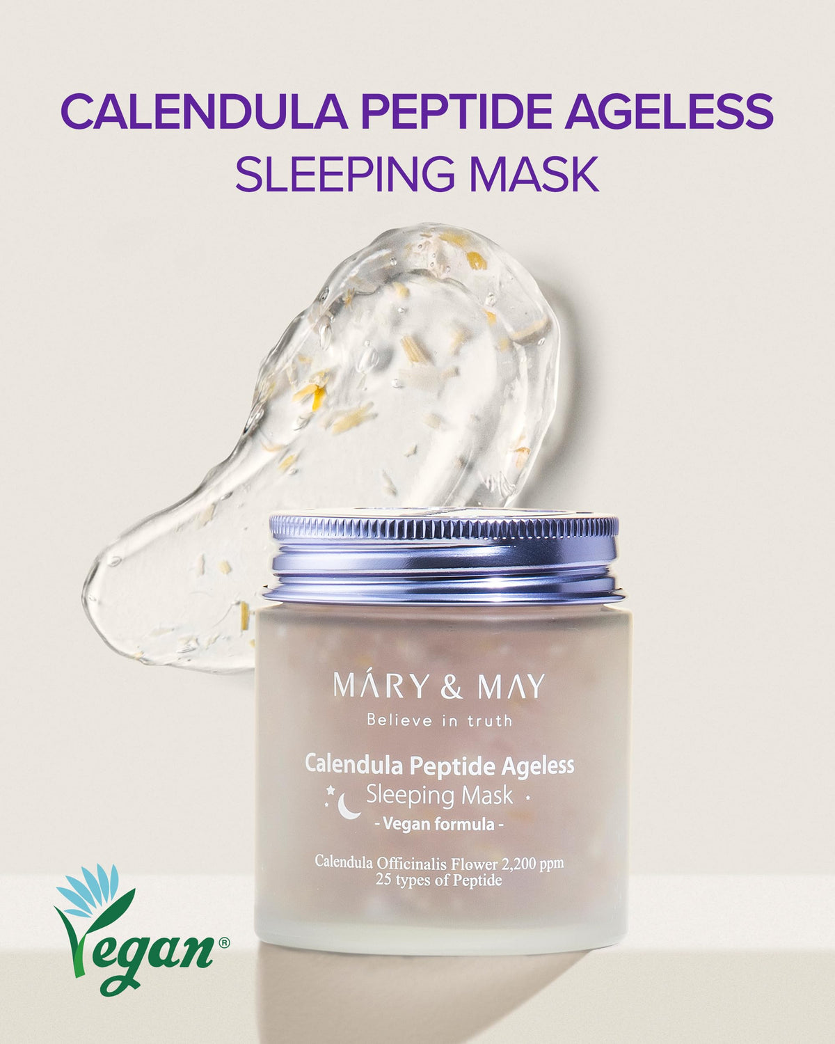 Mary&May gel-texture close-up shows lightweight, non-greasy hydration.