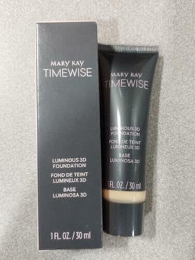 Mary Kay TimeWise Luminous 3D Foundation Ivory C110 swatch on skin showing natural glow.