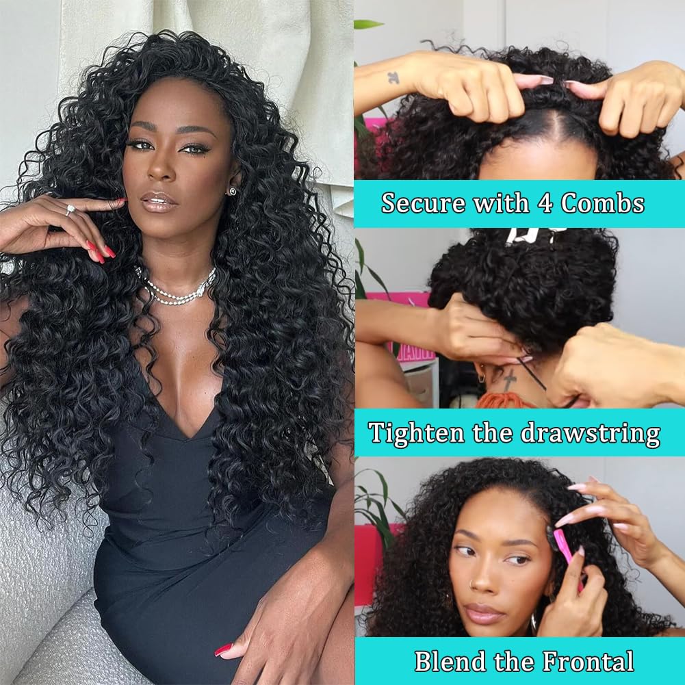 MARYLING beginner-friendly curly wig for quick, glue-free wear.