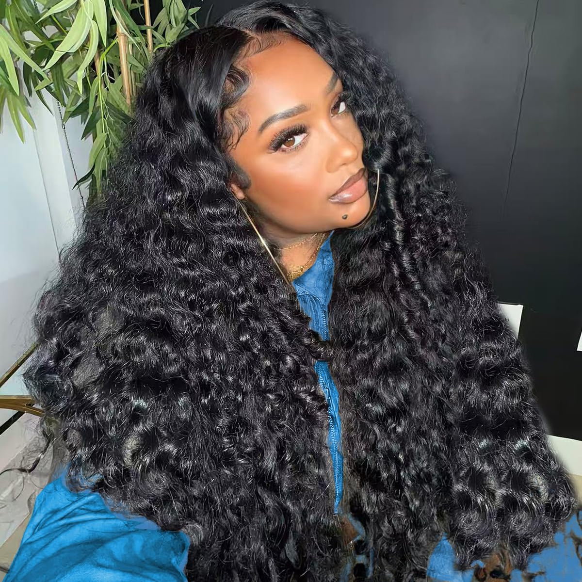 MARYLING Deep Water Wave half wig showing a natural hairline for daily wear.