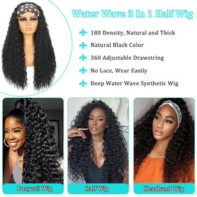 MARYLING headband wig with natural hairline offering comfortable all-day styling.