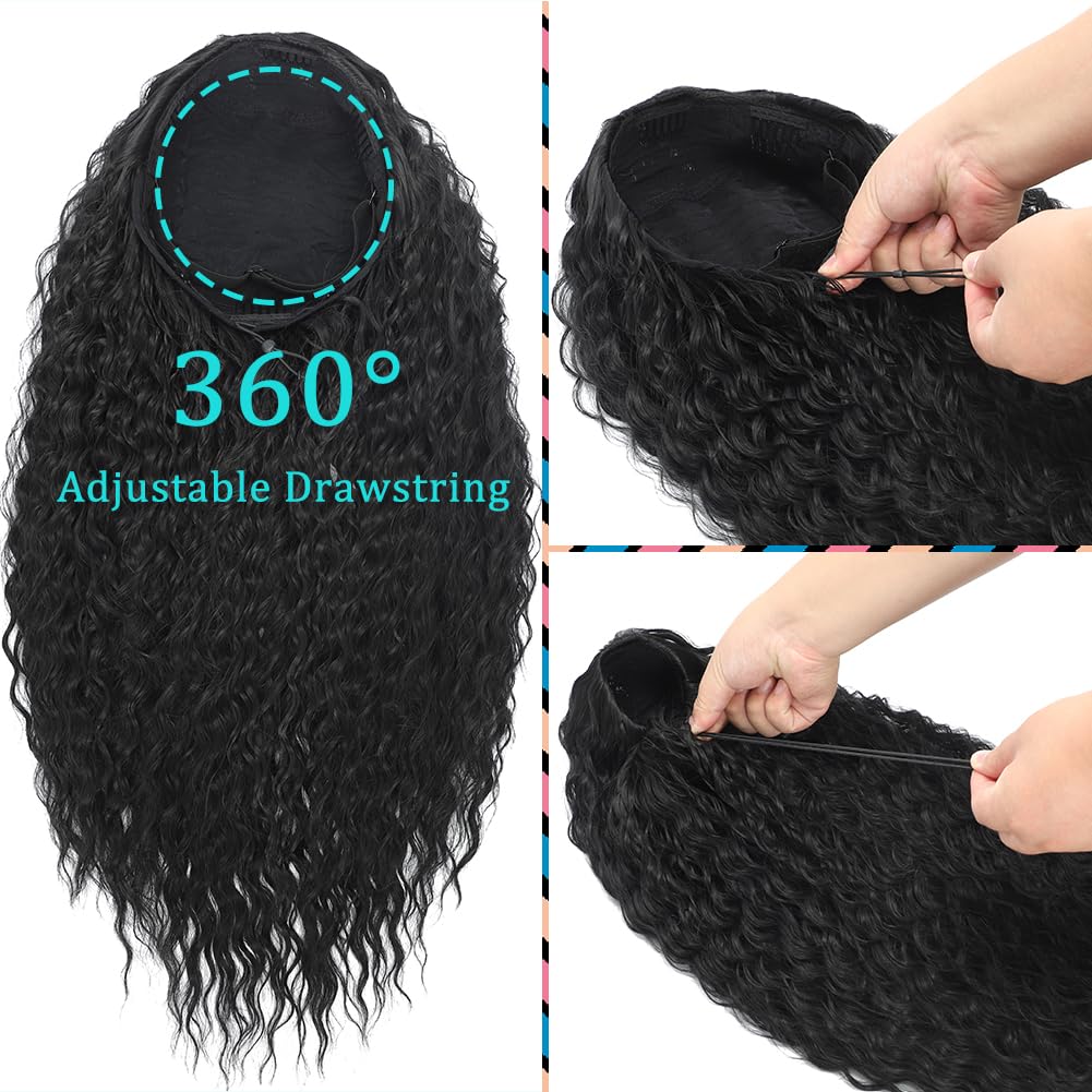 MARYLING seamless flip-over wig highlights easy 60-second installation.