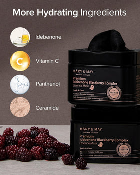 Mary&May vegan, biodegradable sheet packaging supports sustainable skincare.
