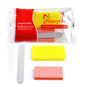 MARYTON disposable pedicure kit orange buffer smooths and preps nails for polish.