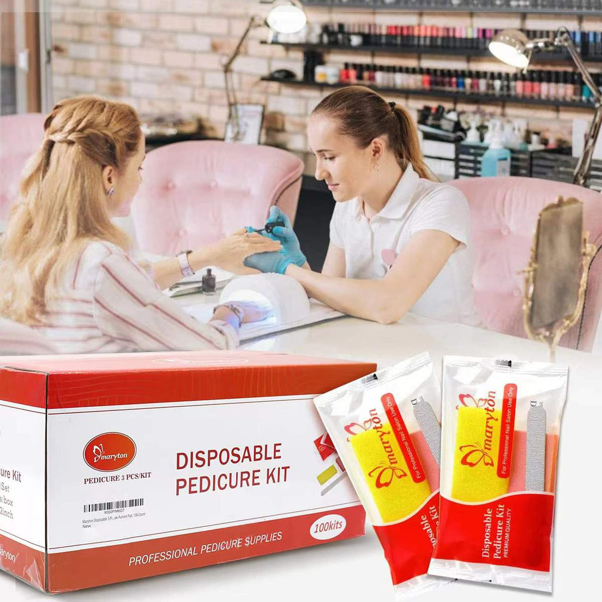 MARYTON disposable pedicure kit single-use design supports clean, convenient foot care sessions.