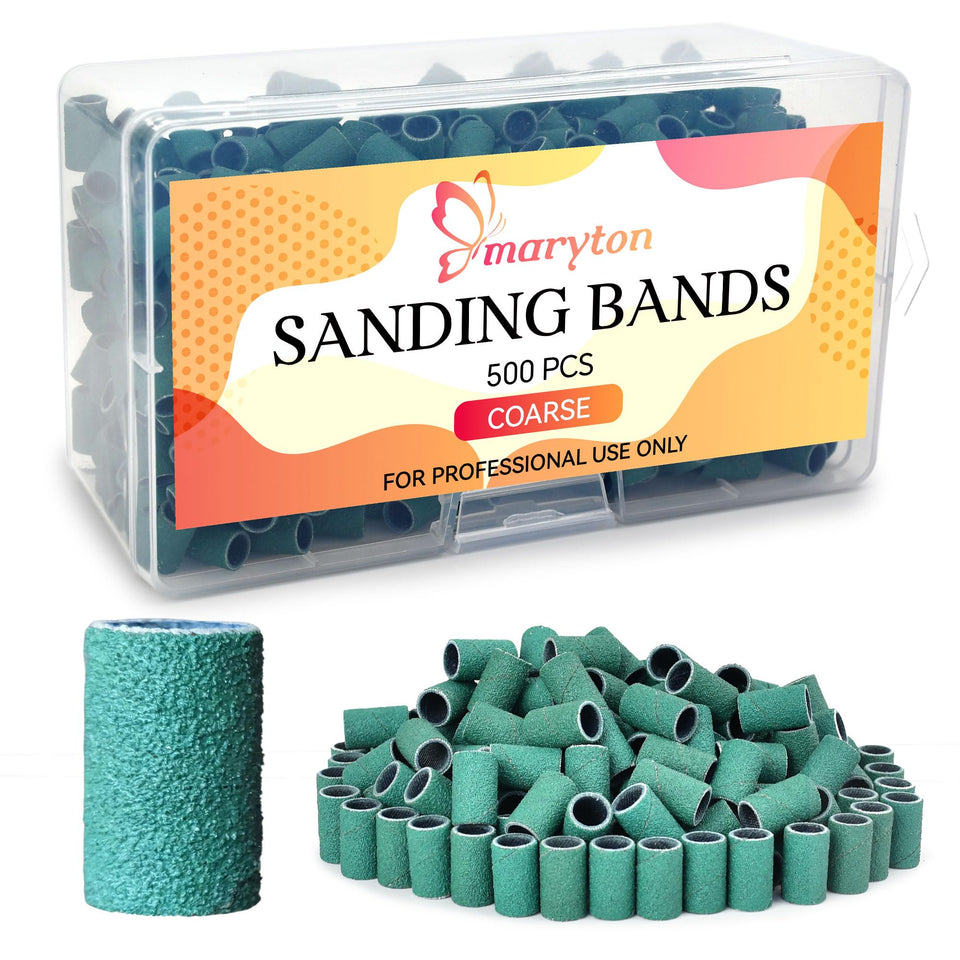Maryton sanding bands bulk-pack packaging ready for salon use.