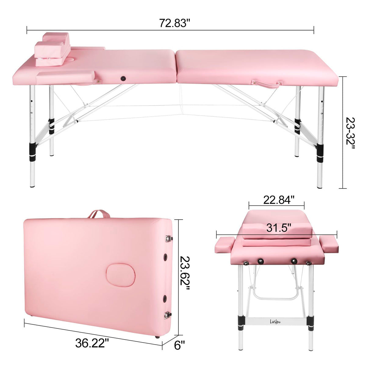 Masajeo lash bed sturdy 500 lb capacity with non-slip feet