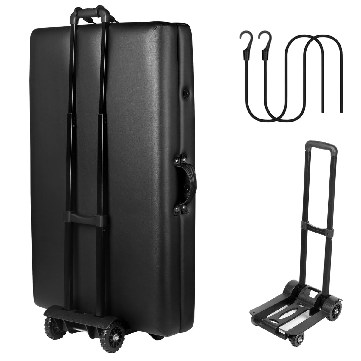 Masajeo massage table cart front view showing portability and ease of transport